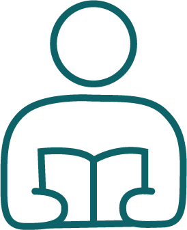 Icon einer Person beim Lesen