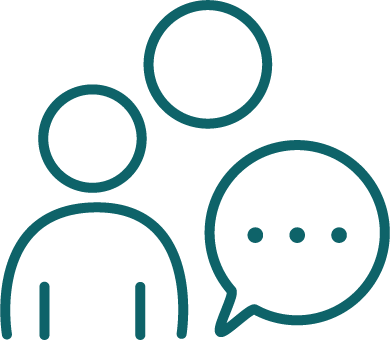 Icon für Kommunikation mit Sprechblasen